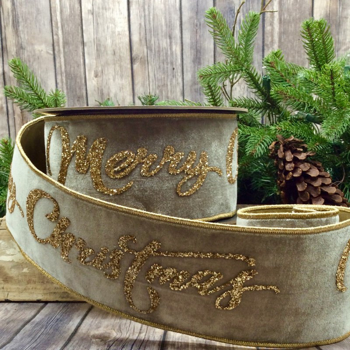 Velvet Gold Glitter Merry Christmas