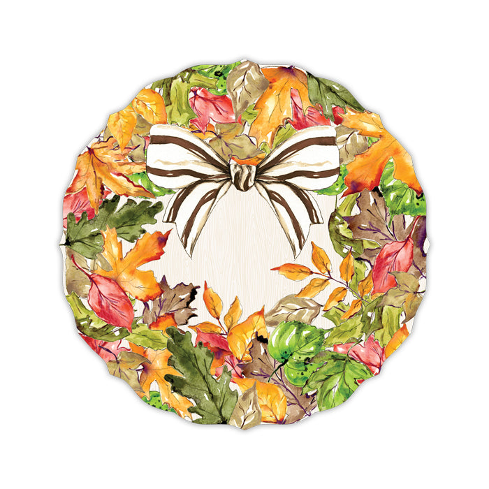 Handpainted Autumn Leaf Wreath Placemat