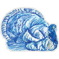 Posh Die Cut Placemat Handpainted Blue Turkey (Turkey Shape)