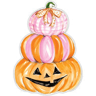 Posh Die Placemat - Handpainted Pink & Orange Pumpkin Stack