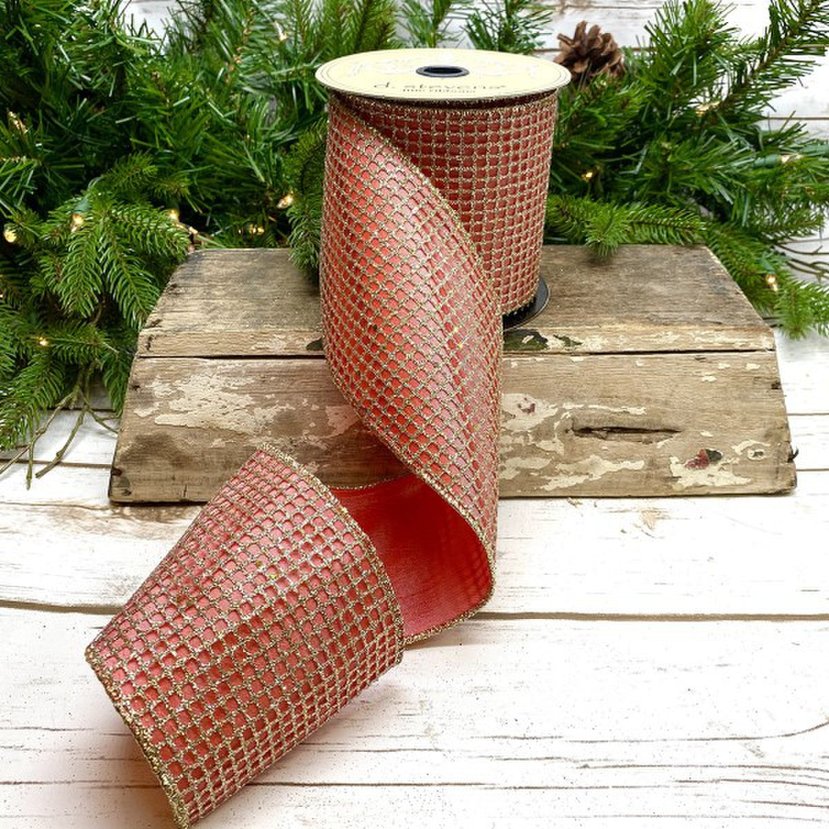 taffeta glitter mesh platinum/coral