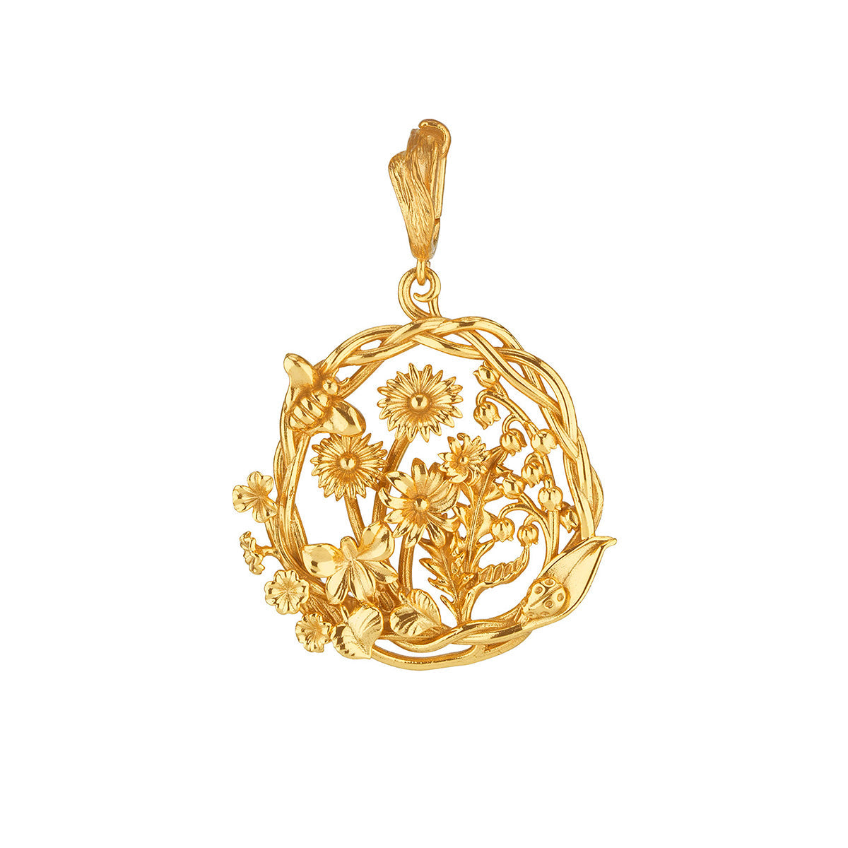 Meadow Wildflower Pendant - Gold