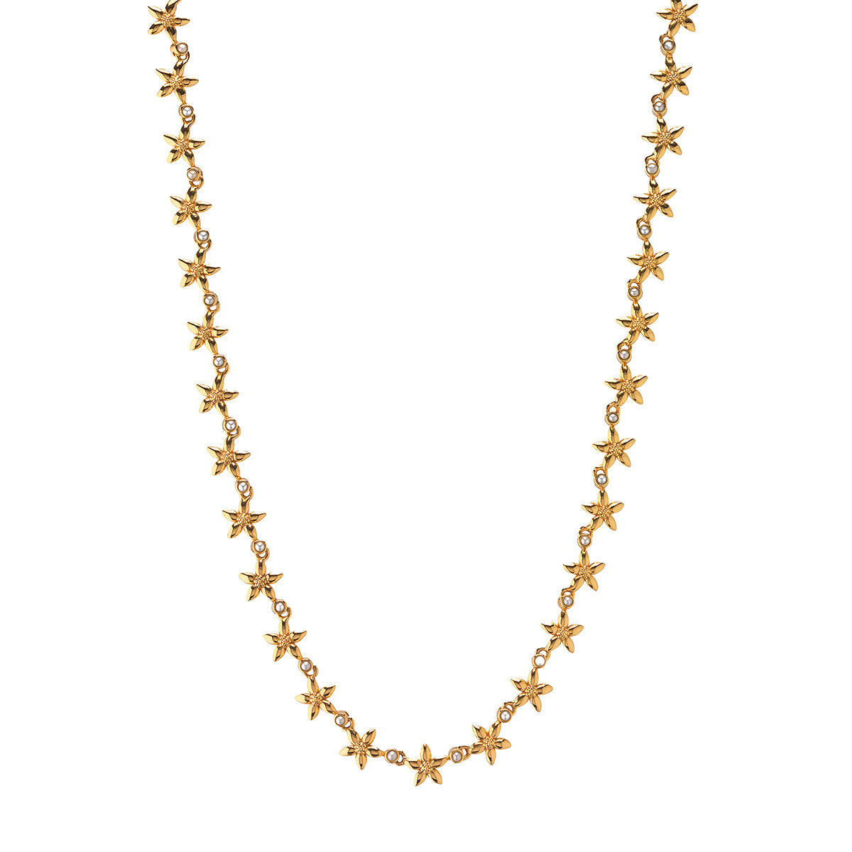 Jasmine Necklace, 16"+2" - Pearl White