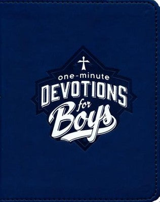 One-Minute Boys Blue Faux Leather Devotional