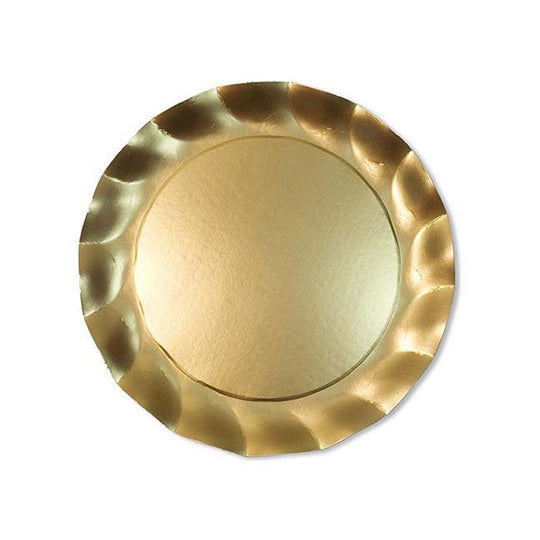 Wavy Dinner Plate Satin Gold/8pkg