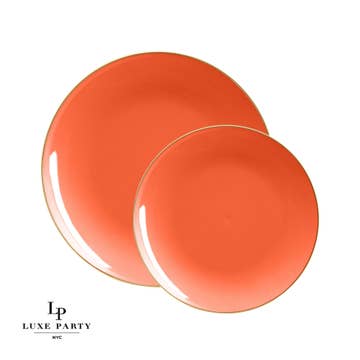 Orange • 10.25" Round Plastic Plates | 10 Pack