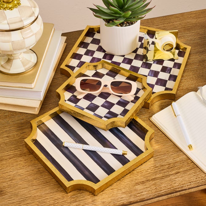 Courtly Stripe Trinket Tray - Lg