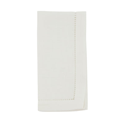 Dinner Napkin with Hemstitch Border - White 20"