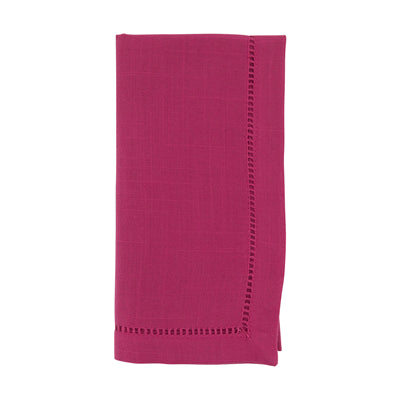 Hemstitched Border Dinner Napkin - Fuchsia 20"