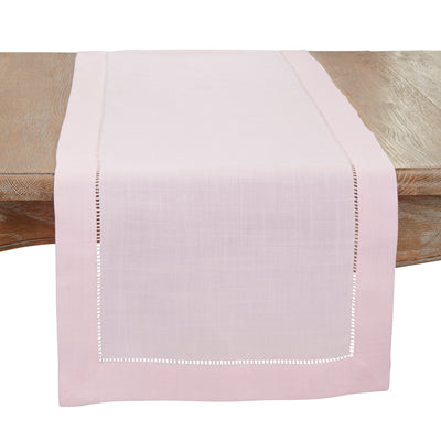Runner with Hemstitched Border - Pink 16"x72"