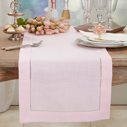 Runner with Hemstitched Border - Pink 16"x72"