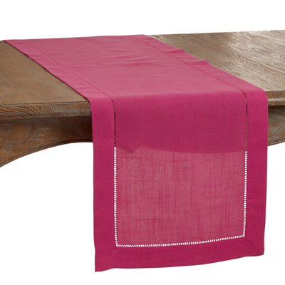 Runner with Hemstitched Border - Fuchsia 16"x72"