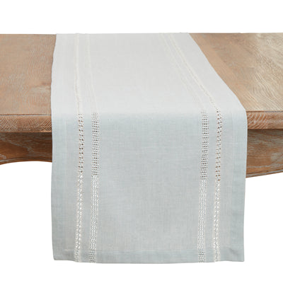 Leno Stripe Runner - Blue-Grey 13"x72"