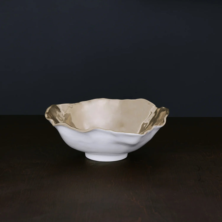 THANNI Maia Large Bowl (White and Gold)