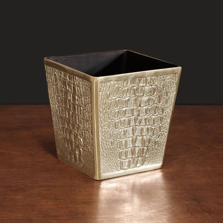 SIERRA MODERN Croc Luxe Bath Wastebasket (Gold)