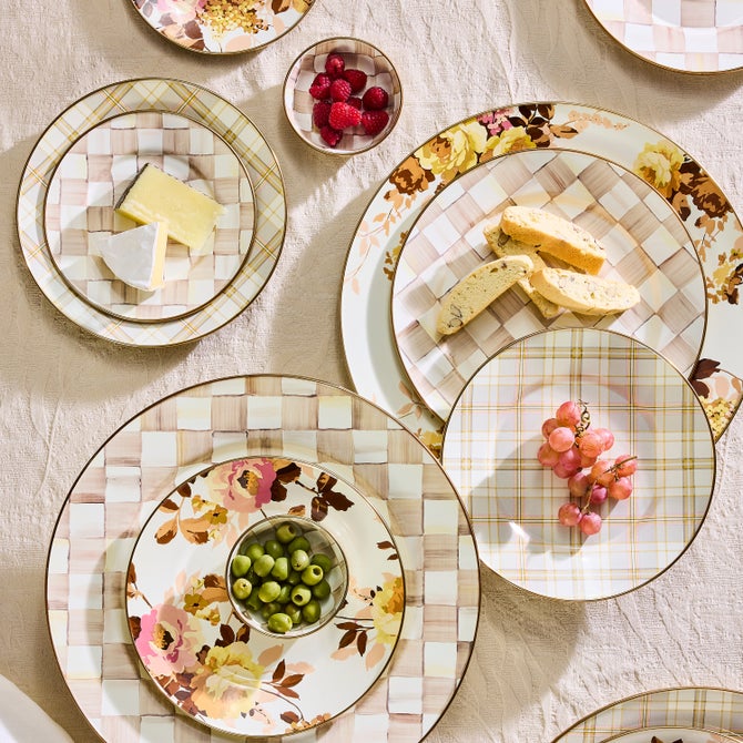 Rosy Check Dinner Plate