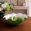 Encanto Carola Extra Large Bowl - Leaf Green and White