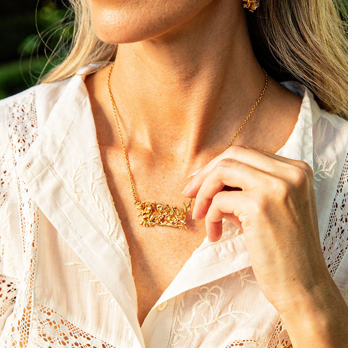 Meadow Cluster Necklace, 16" - Gold