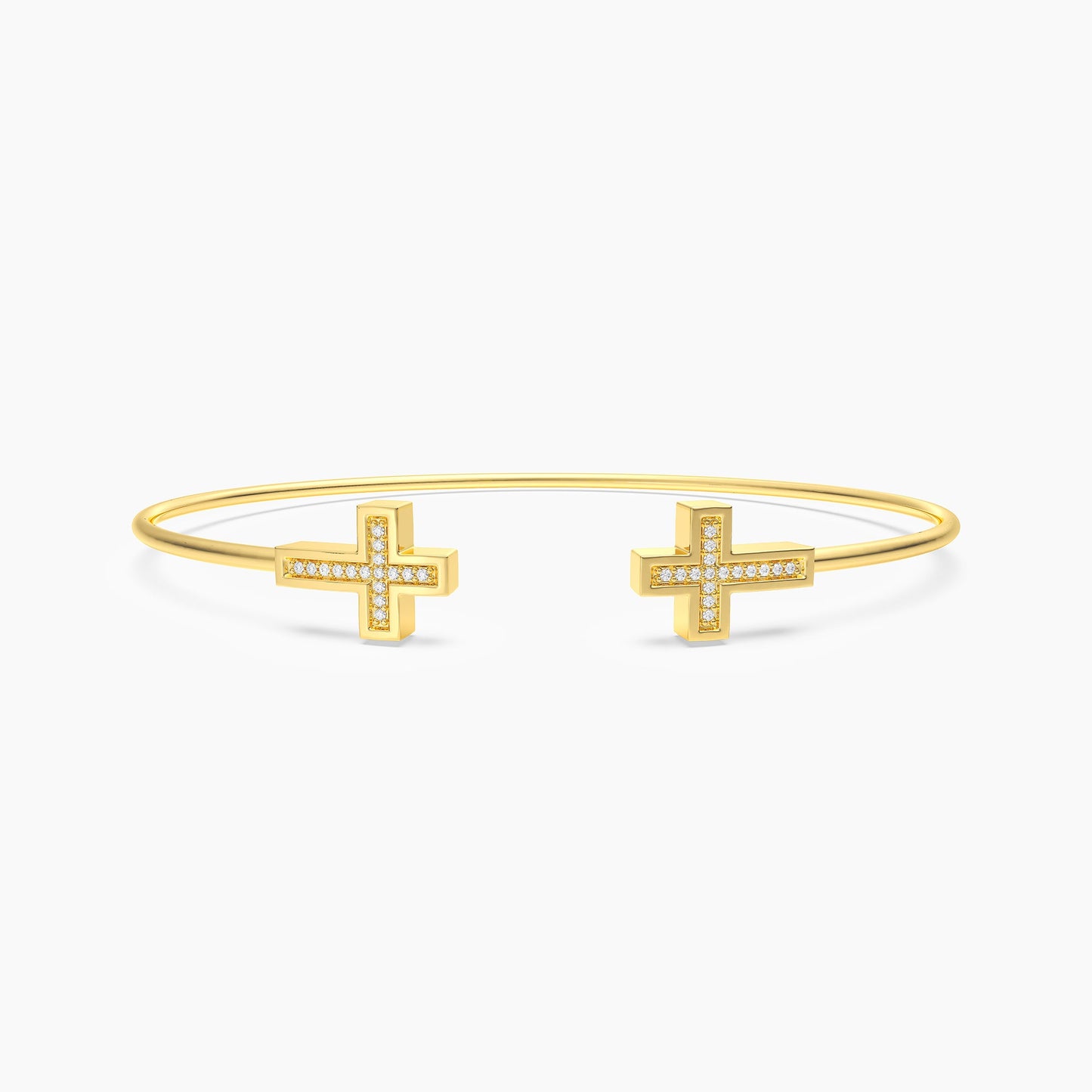 Gold Cross Flexi Cuff Bracelet Medium