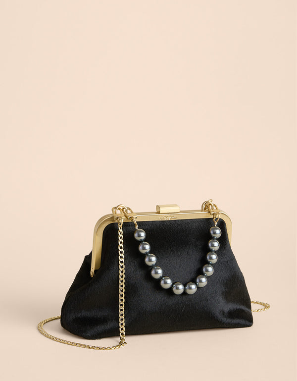 Cali Clutch Calf Hair Black