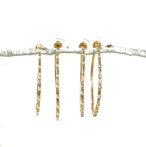CZ Studded Hoops