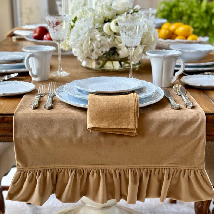 Runner, With Ruffle 90", Velvet Harvest Gold