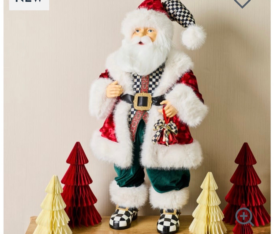 Animated Courtly Fabric Santa