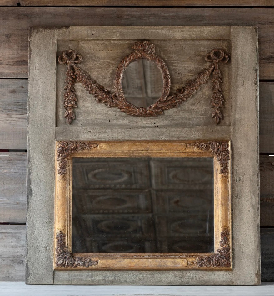 Trumeau Mirror w/ Gold Swag