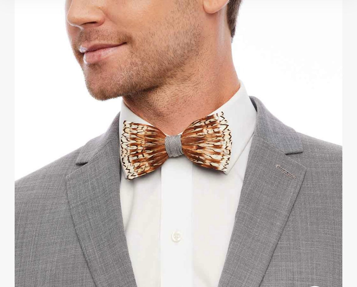 Grey Bobwhite Bow Tie