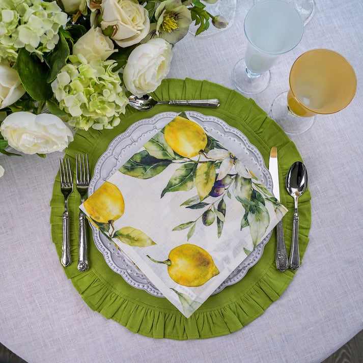 Round Ruffle, Linen Citron
