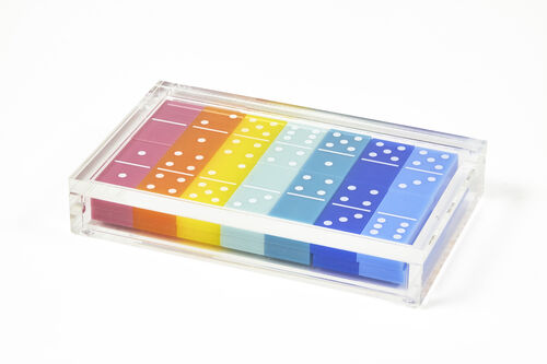 Lucite Multi Color Domino Set