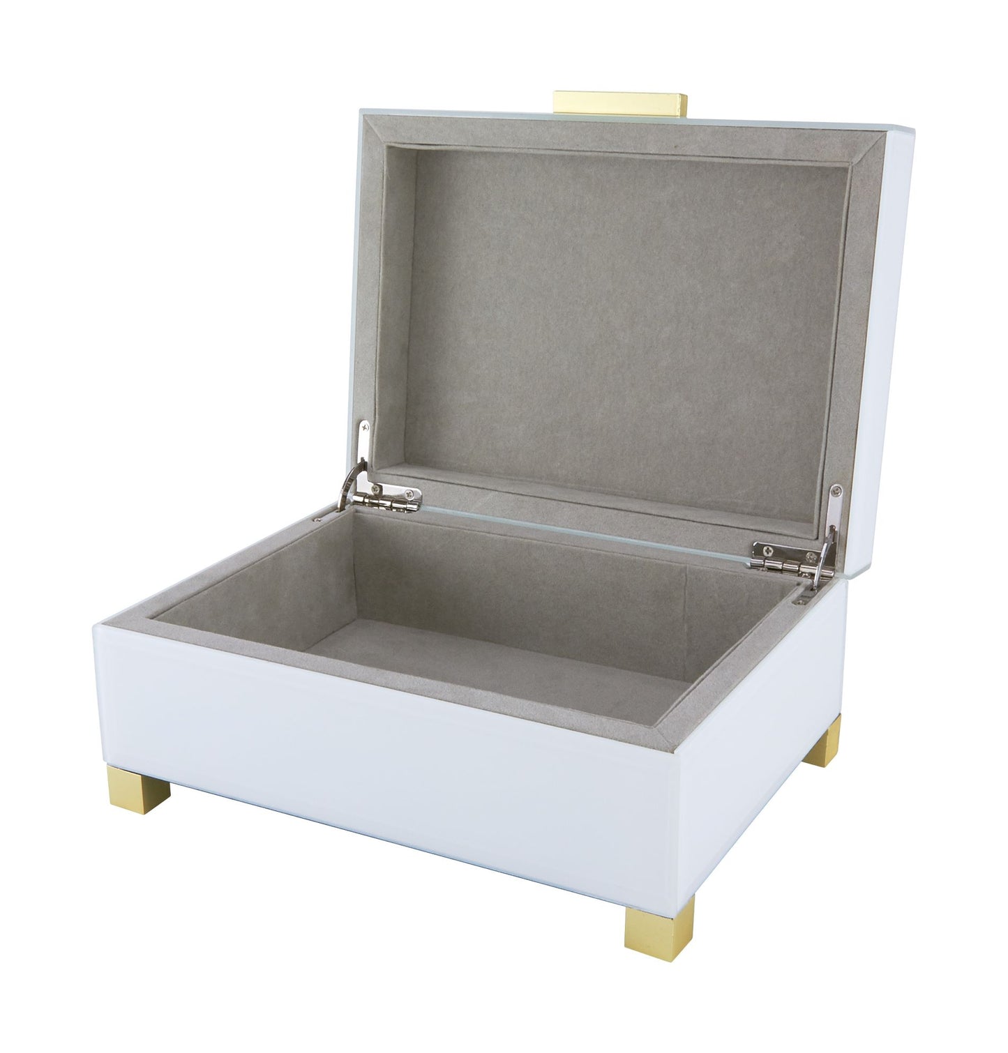 Jewelry Box Gold Handle White
