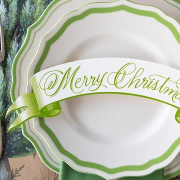 Moss Merry Christmas Banner Table Accent
