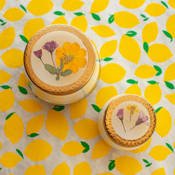 Pressed Floral Candle - Lemon Blossom & Lychee - Medium