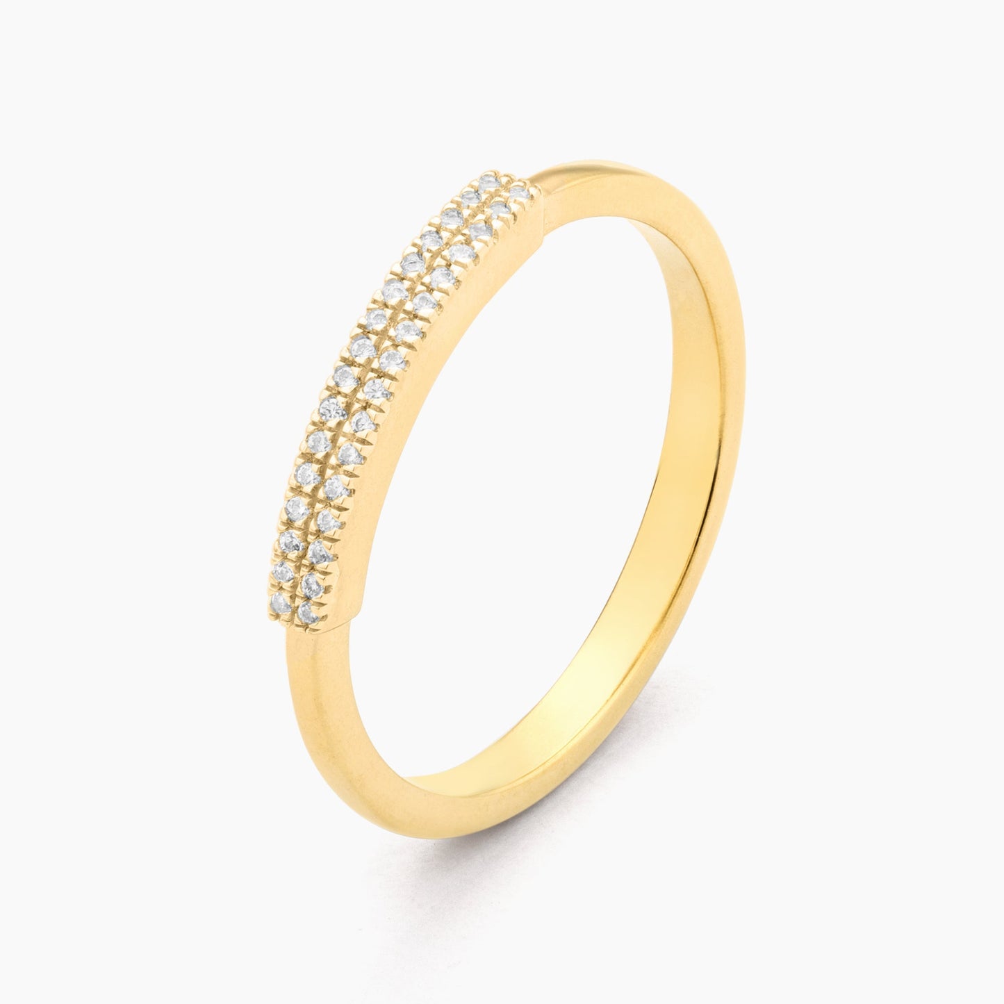 Gold Bar None Stack Ring