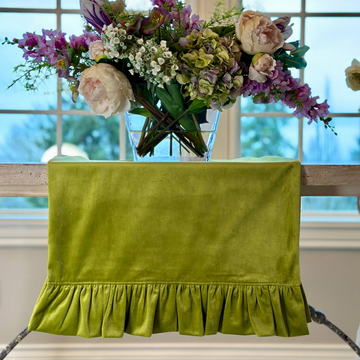 Velvet Runner w/ Ruffle - Pear