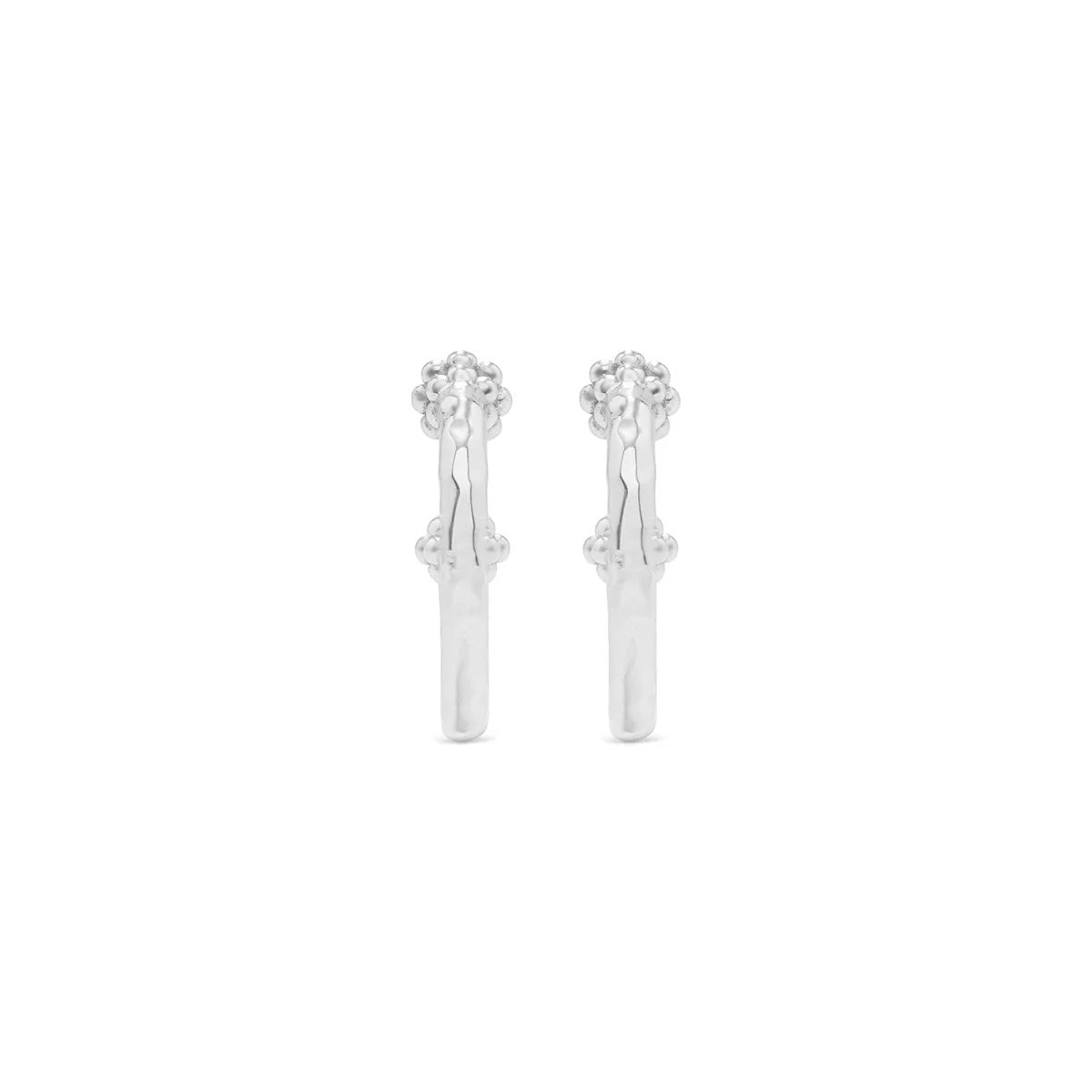 Berry Slice Small Hoop Earrings - Silver