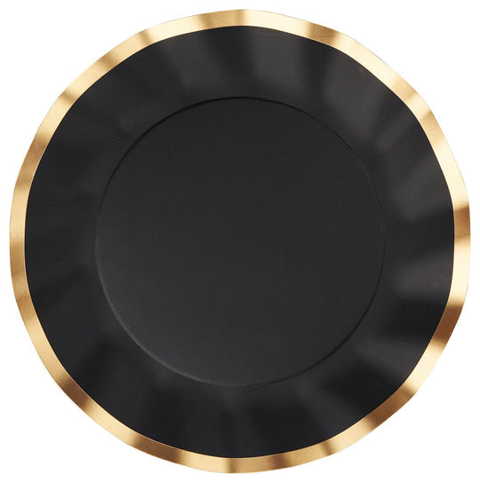 Wavy Salad Plate Everyday Black/8pkg