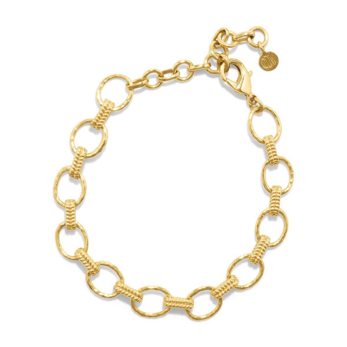 Cleopatra Small Link Bracelet - in Hammered Gold