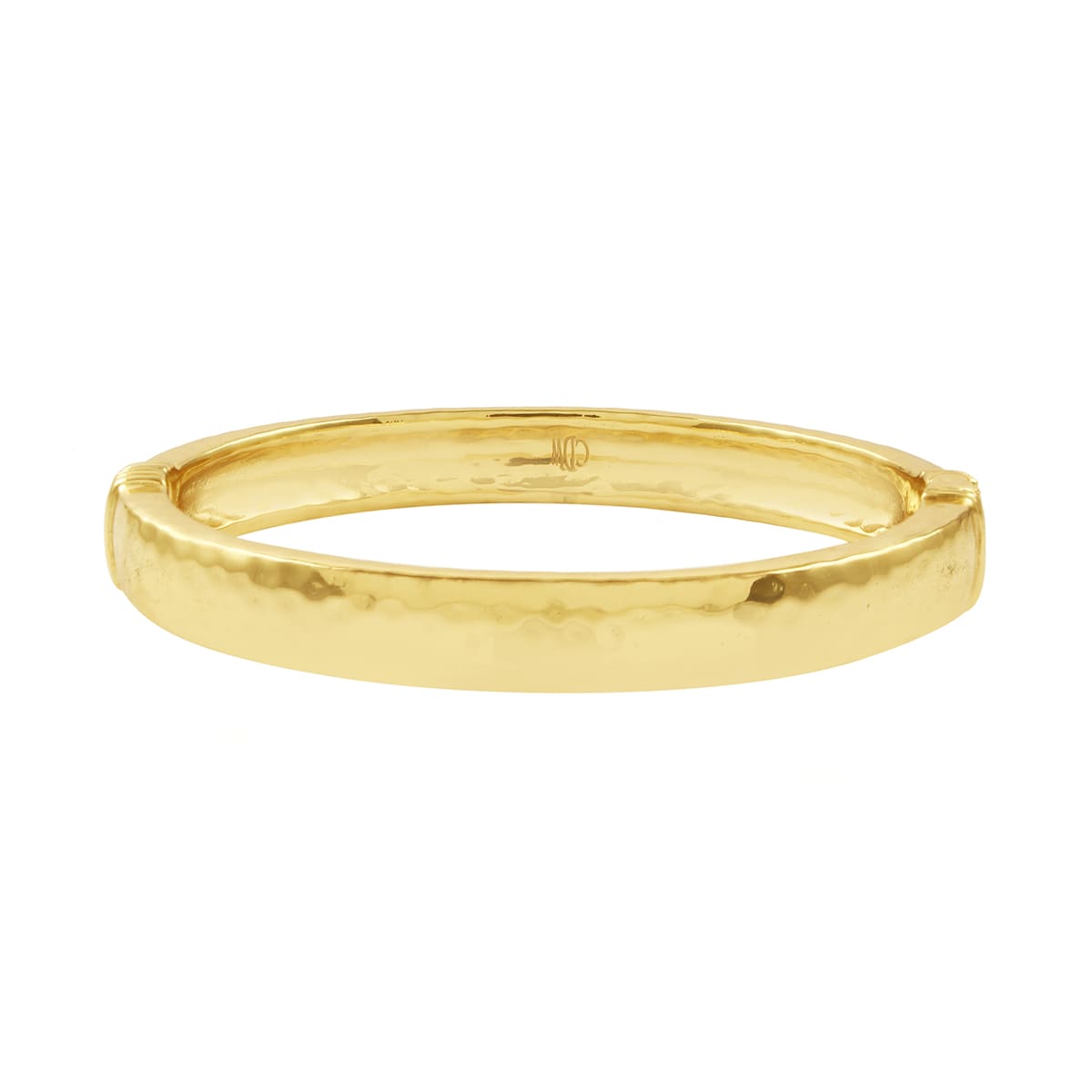 Cleopatra Oval Hinged Bangle, S/M - in Hammered Gold