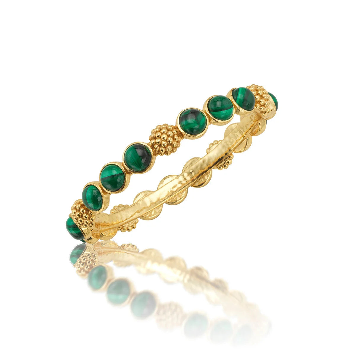 BERRY GEM HINGED BANGLE MALACHITE