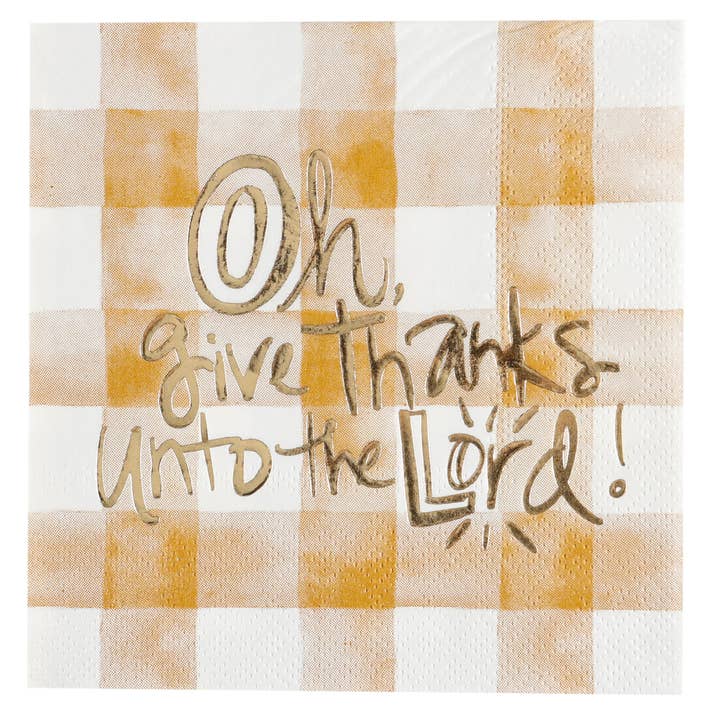 Oh Give Thanks Beverage Napkin..20 Pieces