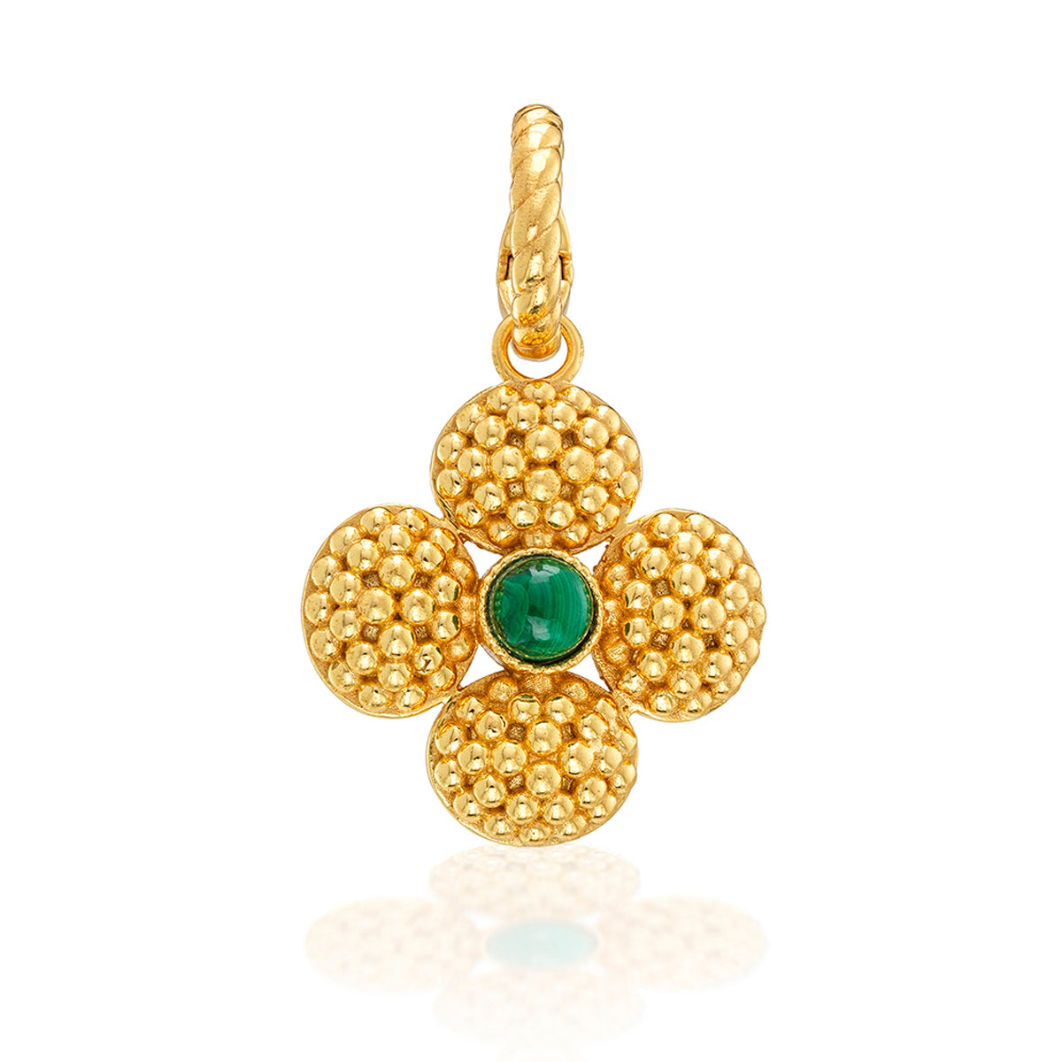 Clover Double Sided Pendant - Malochite