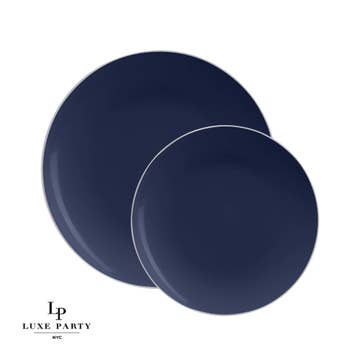7.5" Round Navy • Plastic Plates | 10 Pack