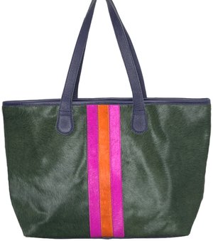 Hyde Stripe Tote - Forest