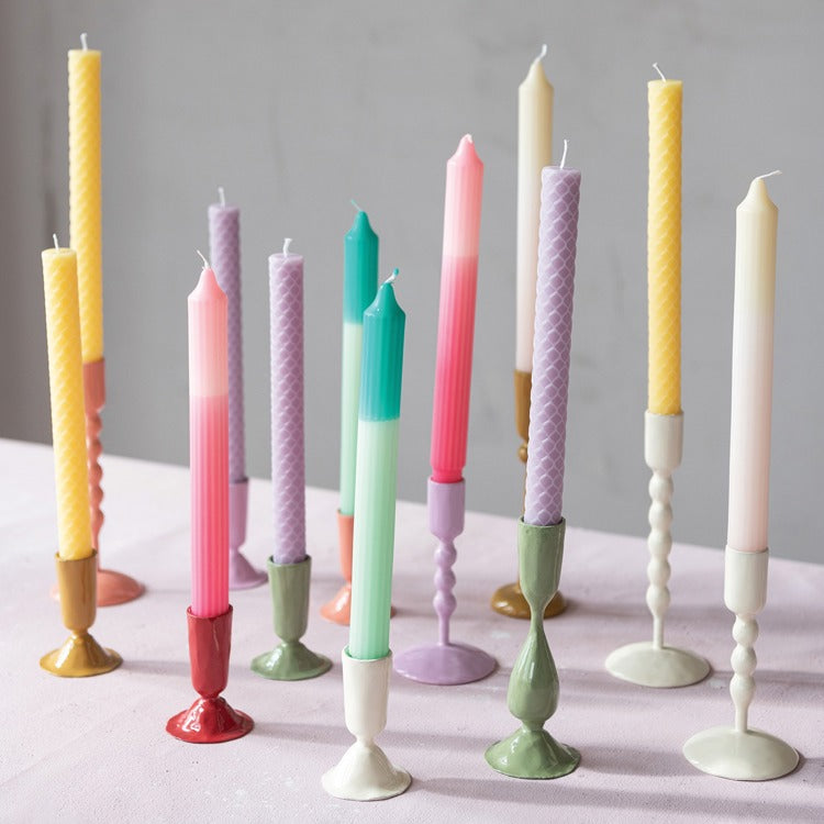 2-3/4"Rd x 5-1/2"H Enameled Candle Sticks