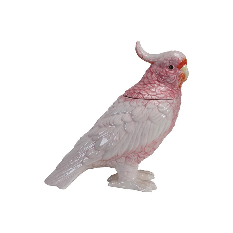 Ceramic Cockatoo Shaped Jar w Lid