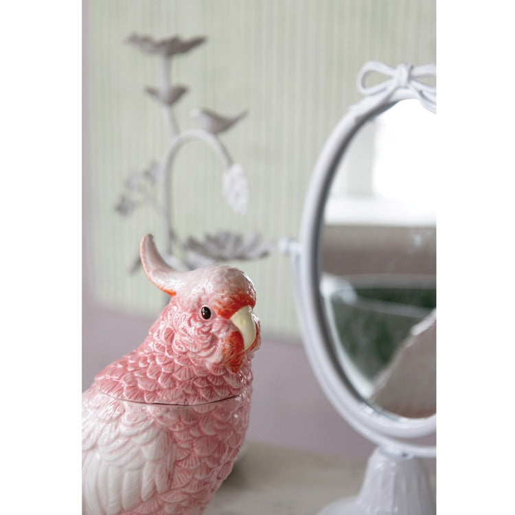 Ceramic Cockatoo Shaped Jar w Lid
