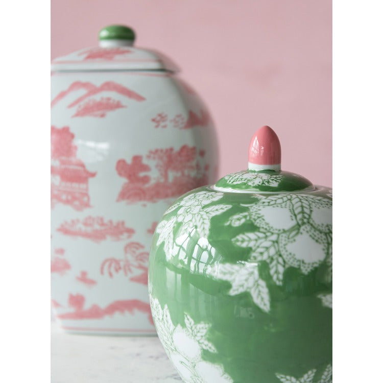 Stoneware Ginger Jar, Pink