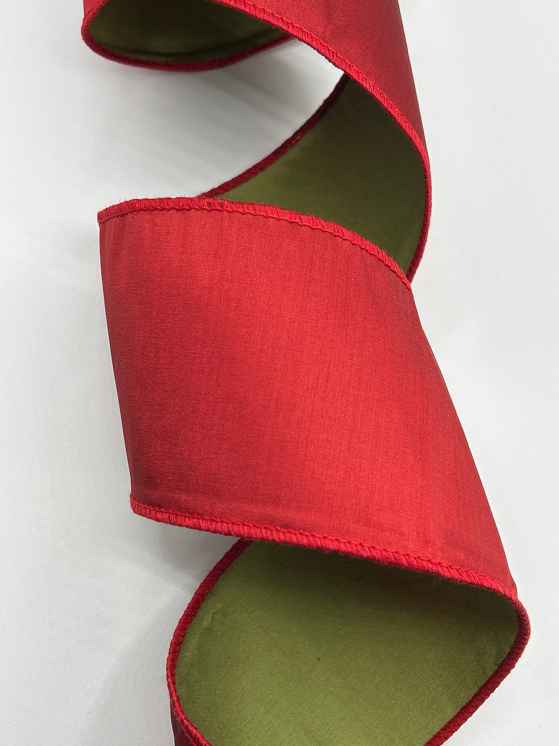 Taffeta double side, Red / Lime Green